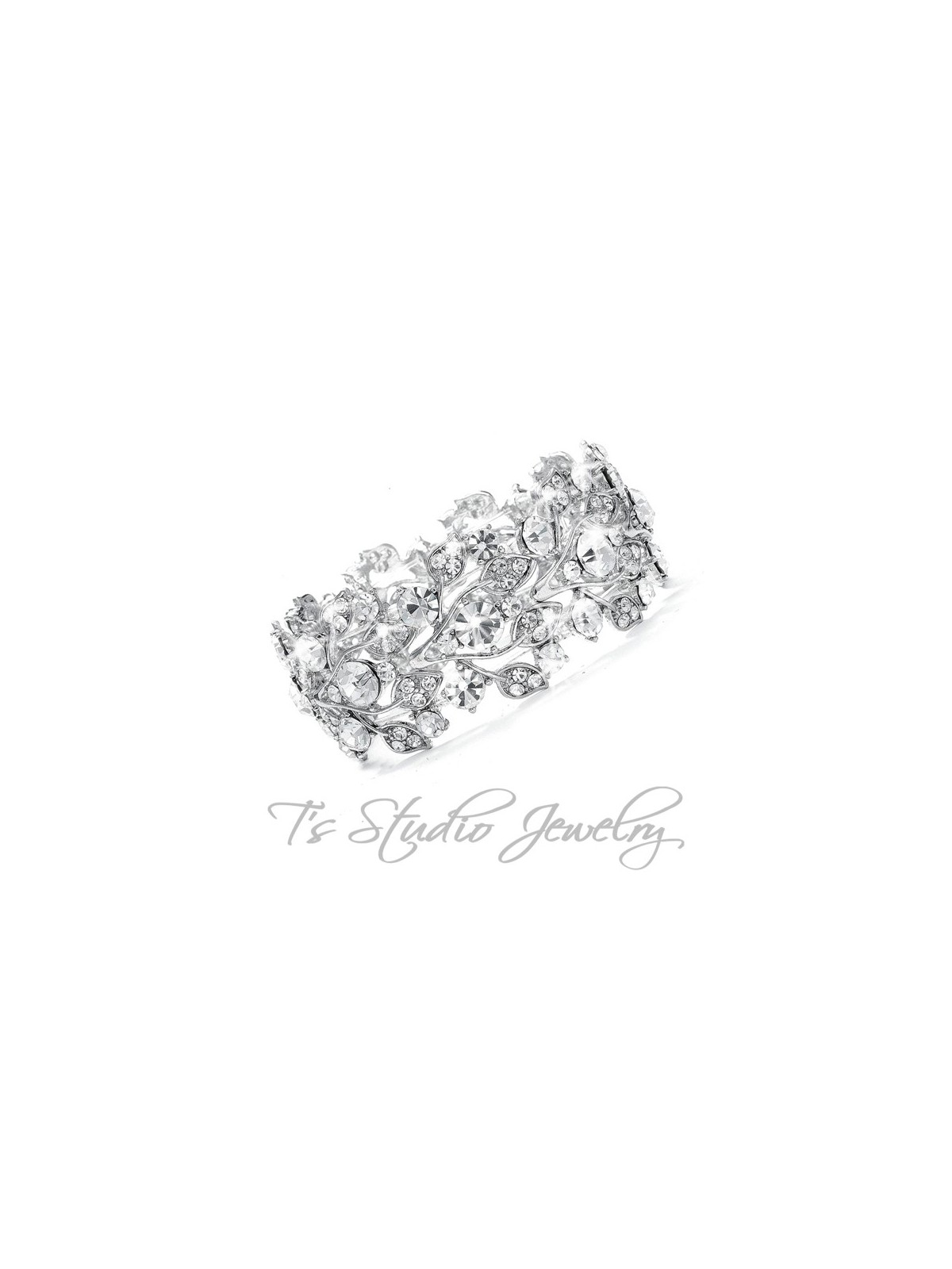 Silver Crystal Rhinestone Bridal Bracelet