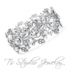 Crystal Rhinestone Silver Bridal Bracelet
