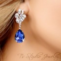 Bridesmaid Crystal Pear Cut Earrings
