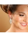 CZ Bridal Chandelier Earrings with Pear Drop