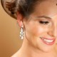 CZ Bridal Chandelier Earrings with Pear Drop