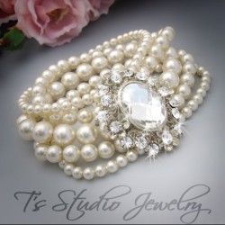 Pearl Bridal Back Drop Lariat Necklace