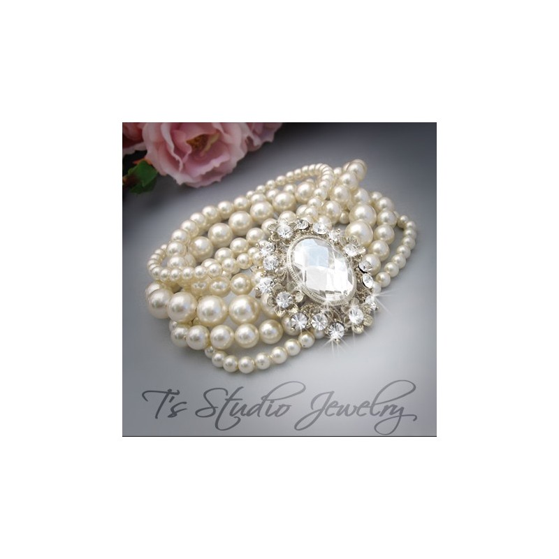 Pearl Bridal Back Drop Lariat Necklace