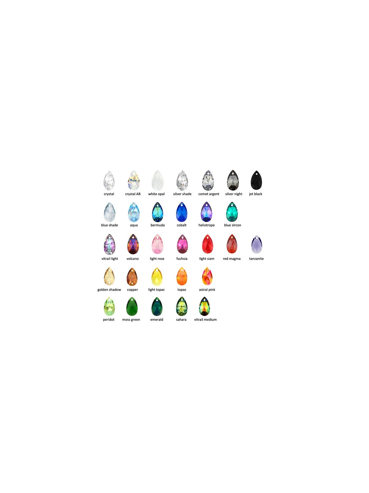 Pear Crystal color chart