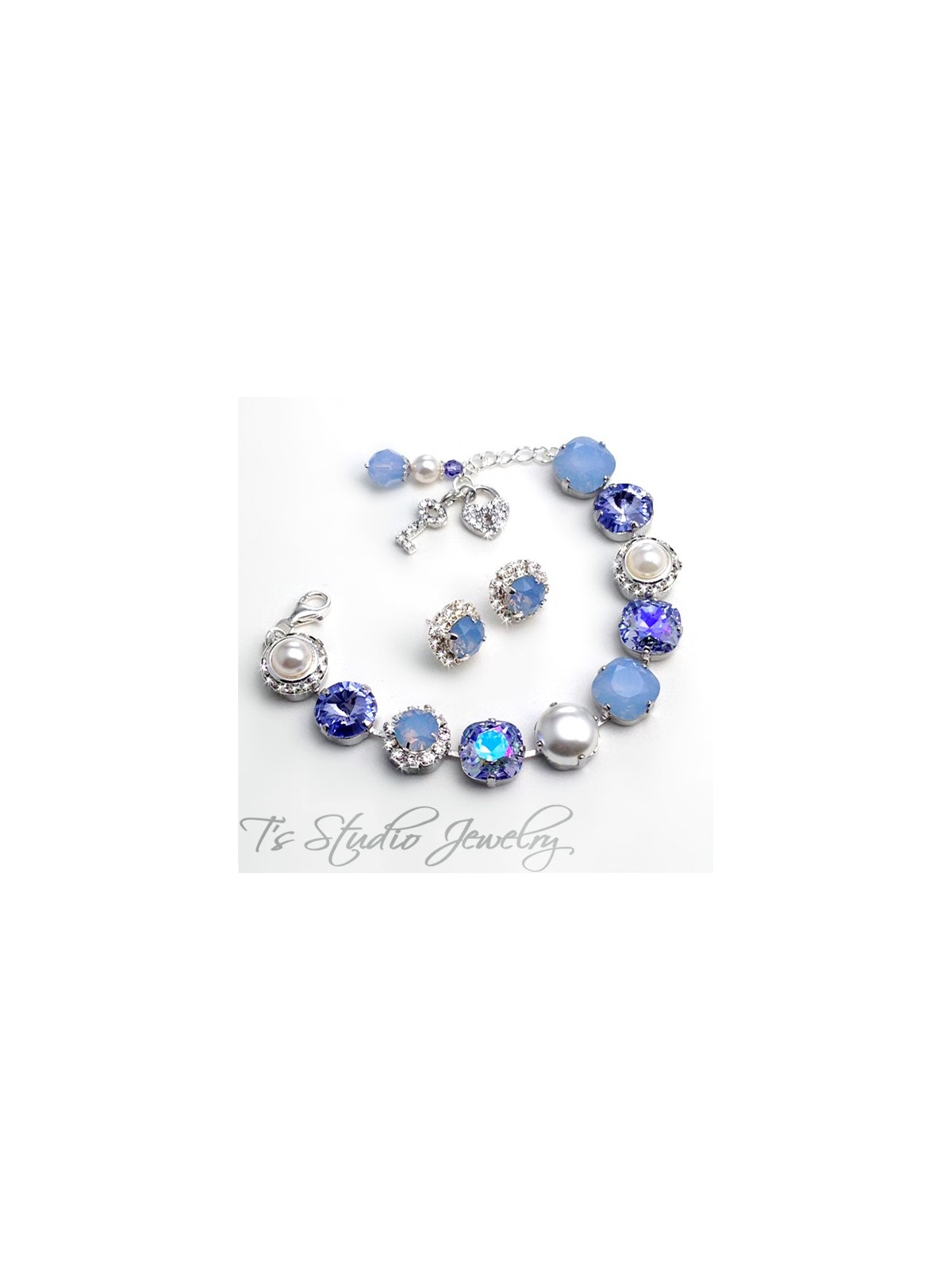 Periwinkle Ice Blue Opal Bracelet - 12mm