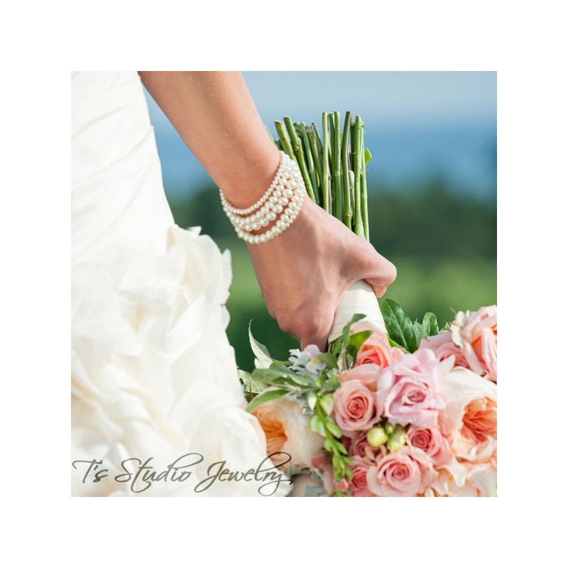 5-Strand Pearl Bridal Bracelet