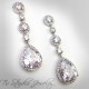 Teardrop CZ Bridal Chandelier Earrings Cubic Zirconia Crystal
