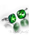 Jewel Tone Peacock Blue Green Cushion Cut Swarovski Crystal Cufflinks Best Man Groomsman Gift Jewel Tone Peacock Blue Green Cushion Cut Swarovski Crystal Cufflinks Best Man Groomsman Gift