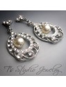 Small Silver and Crystal Hoop Chandelier Earrings Swarovski crystal