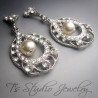 Small Silver and Crystal Hoop Chandelier Earrings Swarovski crystal