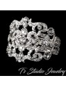 Wide Gold and Crystal Bridal Cuff Bracelet - Gold Wedding Jewelry