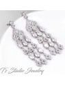 Pave CZ Crystal Chandelier Bridal Earrings