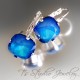 Cushion Cut Bridesmaid Earrings - Pacific Opal Blue