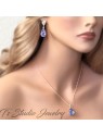 Jewel Tone Crystal Bridesmaid Earrings Silver Teardrop Pear Shaped