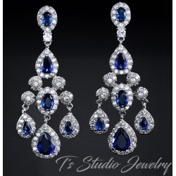 Elegant CZ Crystal Bridal Chandelier Bridal Earrings