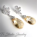 Jewel Tone Crystal Bridesmaid Earrings