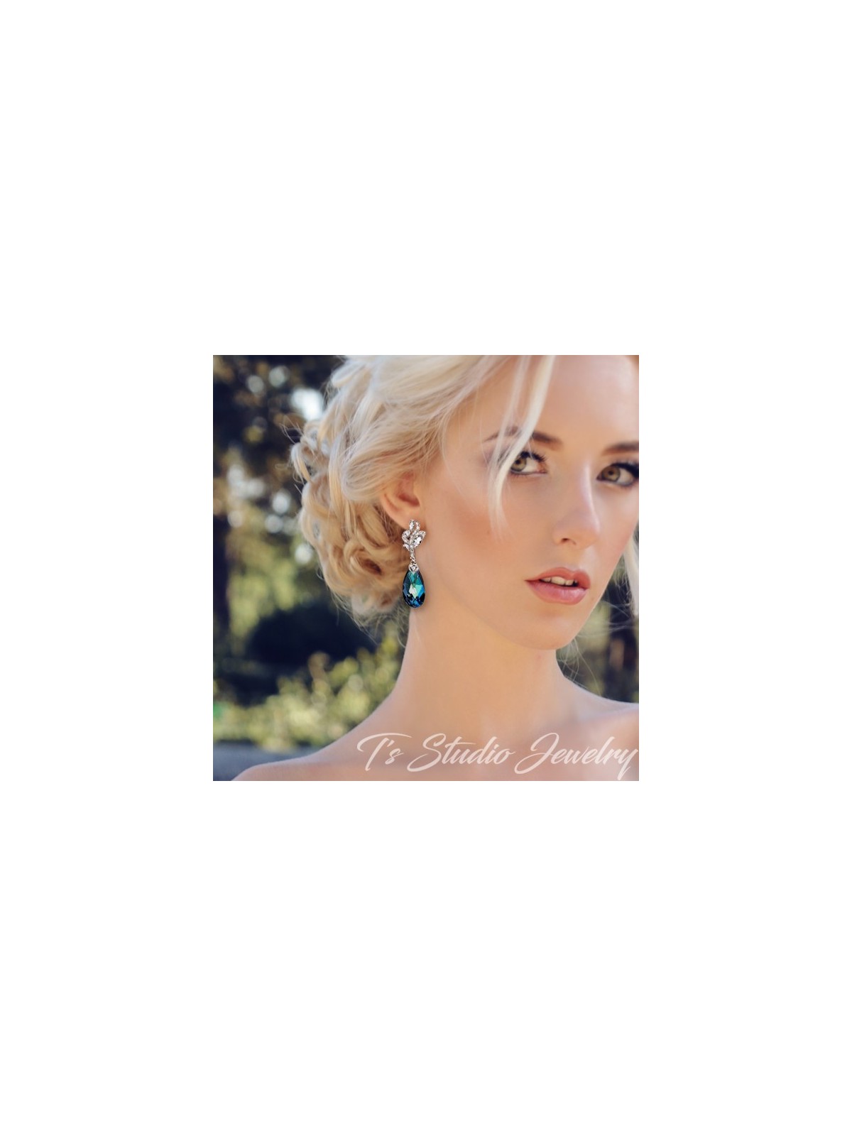 CZ & Swarovski Teardrop Bridesmaid Earrings
