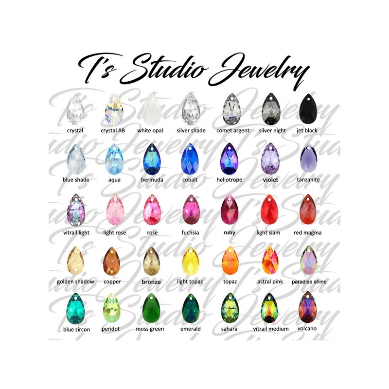 Swarovski Teardrop Color Chart Swarovski Teardrop Color Chart