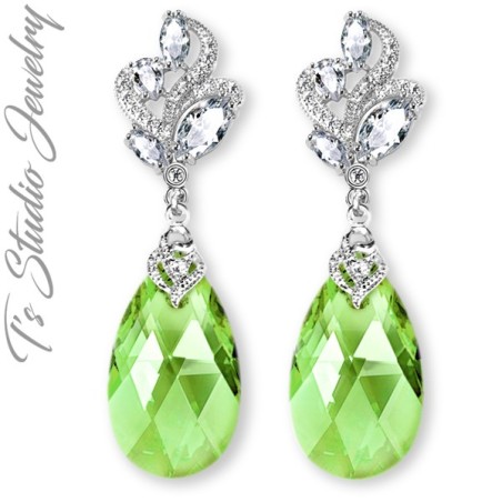 Peridot Light Green Bridesmaid Earrings
