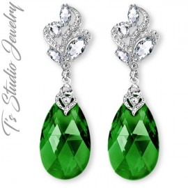 Emerald Jade Green Bridesmaid Earrings