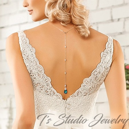 Back Drop Lariat Bridal Necklace & Earrings Set