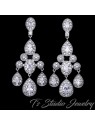 Elegant CZ Crystal Bridal Chandelier Bridal Earrings Elegant CZ Crystal Bridal Chandelier Bridal Earrings