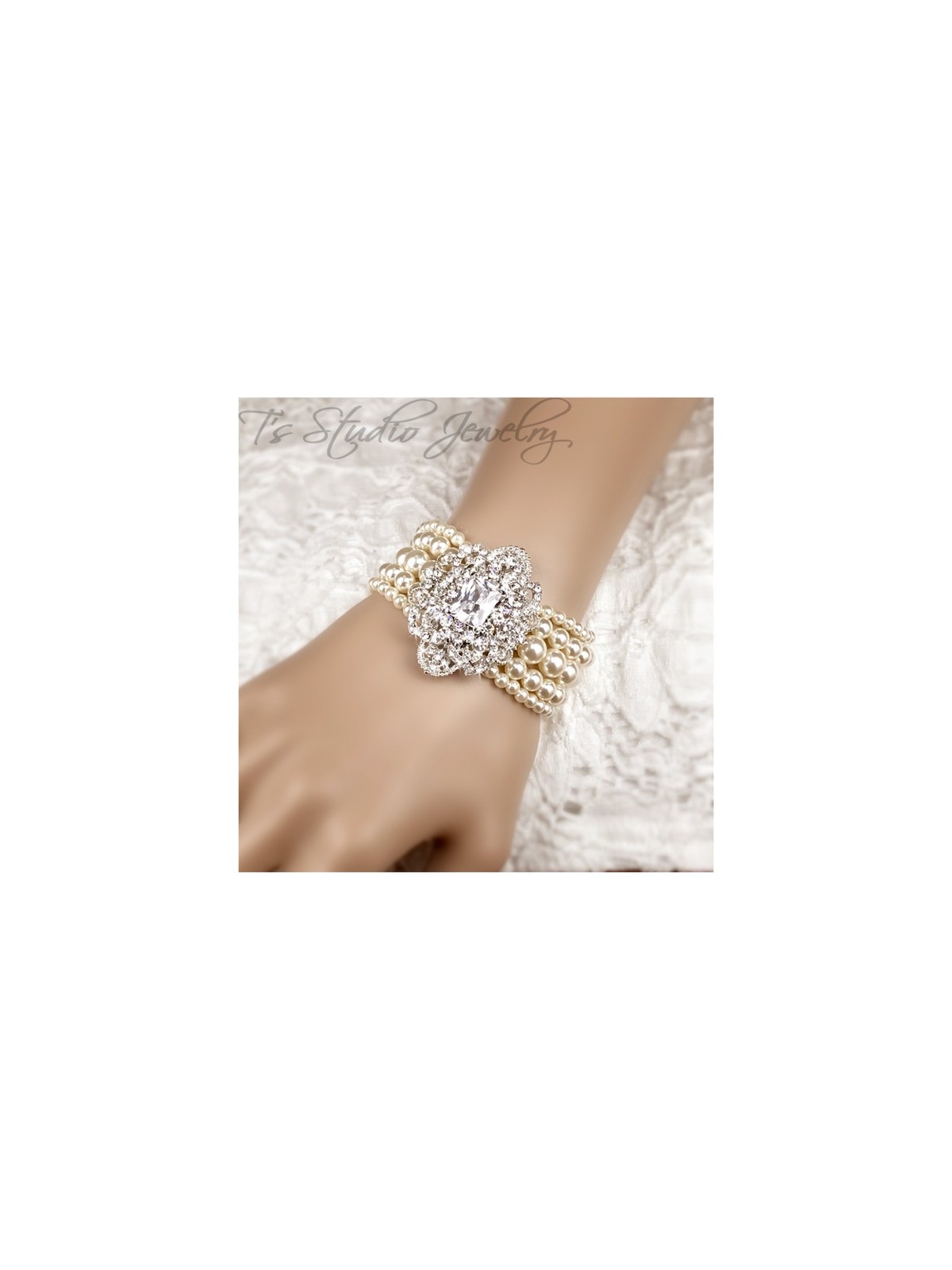 Pearl Cuff Bridal Wedding Bracelet