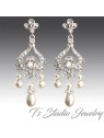 Pearl and Crystal Bridal Bracelet & Earrings Set Pearl and Crystal Bridal Bracelet & Earrings Set