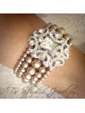 Pearl Vintage Theme Bridal Cuff Bracelet