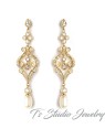 Vintage Style Teardrop Pearl Bridal Chandelier Earrings Vintage Style Teardrop Pearl Bridal Chandelier Earrings