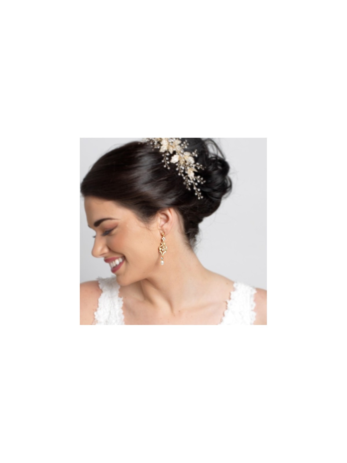 Vintage Style Teardrop Pearl Bridal Chandelier Earrings