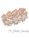 Rose Gold Crystal Rhinestone Bridal Bracelet