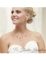 Freshwater Pearl and CZ Crystal Jewelry Necklace Earrings Set Freshwater Pearl and CZ Crystal Jewelry Necklace Earrings Set