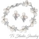 Freshwater Pearl and CZ Crystal Bridal Bracelet