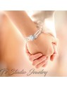 CZ Crystal & Pearl Bridal Bracelet