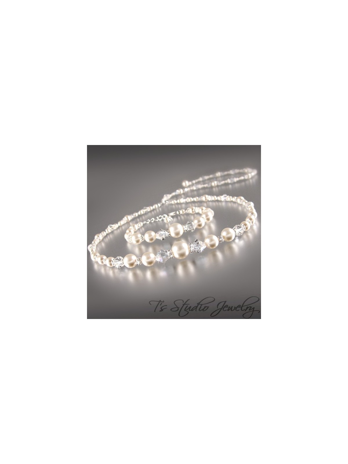 Back Drop Lariat Pearl Bridal Necklace