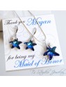 Beach Blue Starfish Bridesmaid Earrings