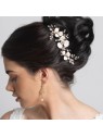 Enameled Flower Bridal Wedding Hair Comb