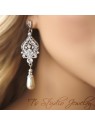 Back Drop Lariat Bridal Necklace & Chandelier Earrings Set