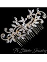Swirl Design Leaf Bridal Hair Comb