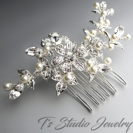 silver hair brooch