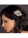 Antique Rhodium Silver Crystal Bridal Hair Comb