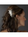 Silver Floral Rhinestone & Pearl Bridal Hair Comb