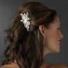 Silver Floral Rhinestone & Pearl Bridal Hair Comb