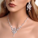 CZ Pave Crystal Bridal Necklace Earrings