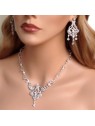 CZ Pave Crystal Bridal Necklace Earrings