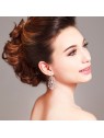 Delicate Crystal Chandelier Bridal Earrings - Silver or Rose Gold