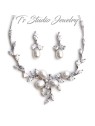 Freshwater Pearl and Crystal Bridal Jewelry Set