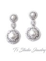 Round Pearl Drop Bridal Necklace & Earrings Set Round Pearl Drop Bridal Necklace & Earrings Set