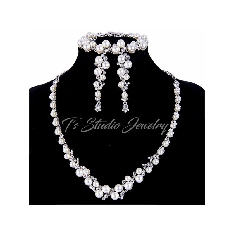 Opulent Pearl and Crystal Necklace Extravagant Fine Jewelry - Ruby Lane